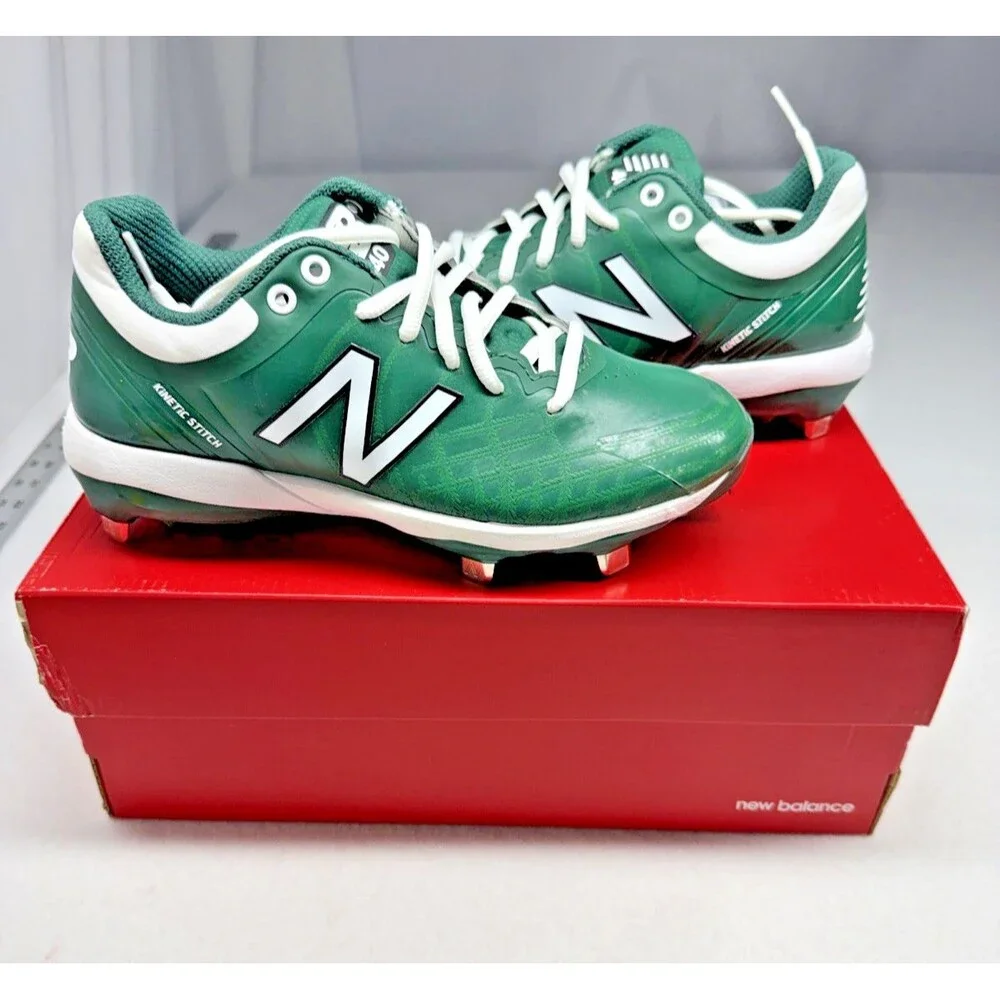 New Balance 4040v5 Metal Baseball Cleats Men's 5 Green White L4040TF5 NWB